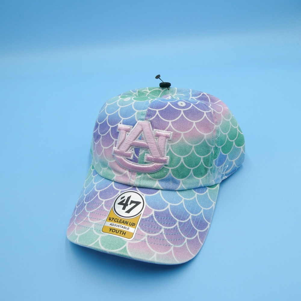 '47‎ Auburn Tigers Hat Youth One Size Clean Up Mermaid Scales Pastel Purple Pink